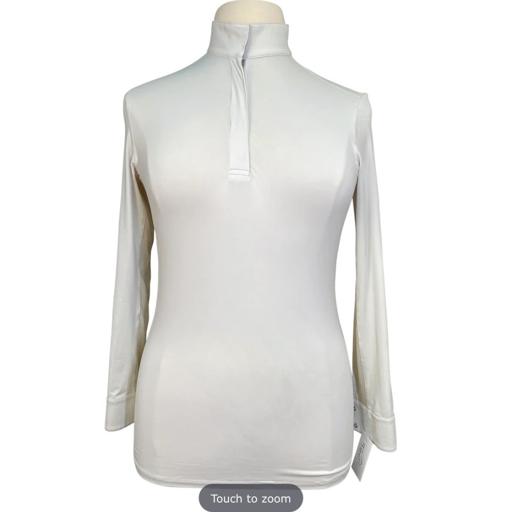 Noble Allison equestrian show shirt Hawaiian Blue Pina-ple size large 21613